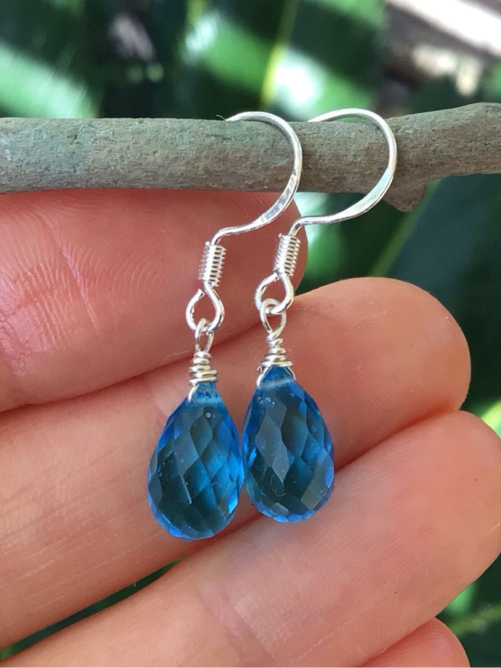 Blue Sky Topaz Sundance Charm sterling silver earrings